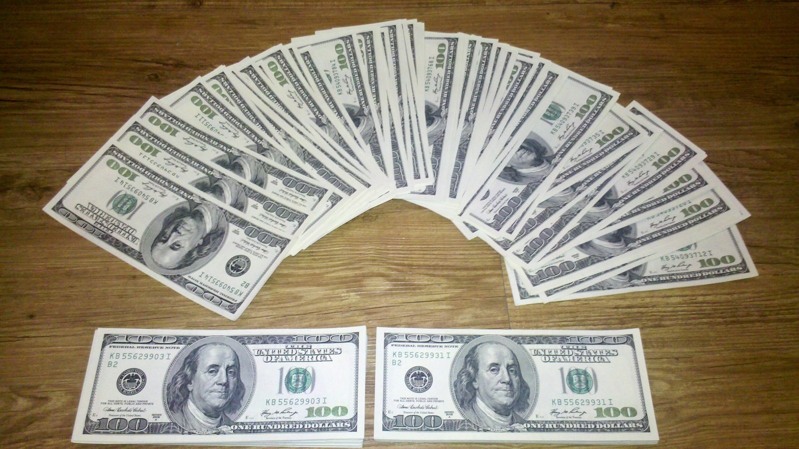 Billetes de 100 dólares estadounidenses