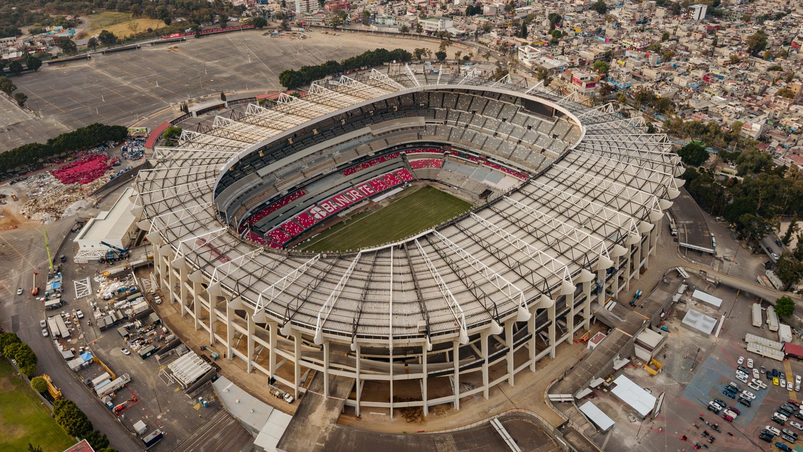 Vista del Estadio Azteca en Ciudad de México, sede del partido entre Cruz Azul y Juárez